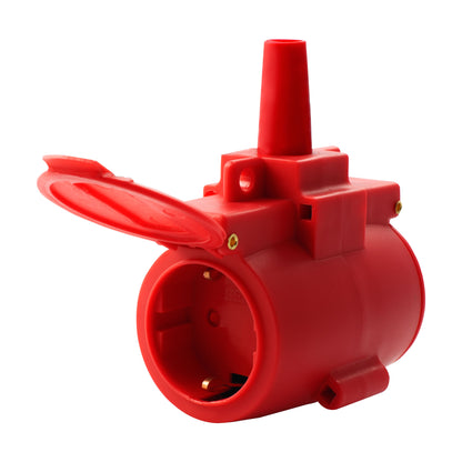 Rewirable Two-Sided Socket IP44 Red