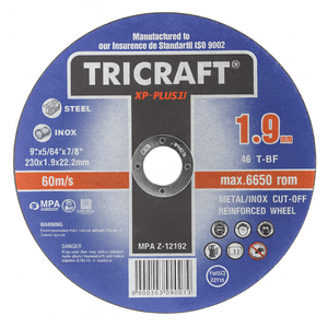 TRICRAFT XP Plus II Steel Cutting Disc – 230 × 1.9 × 22.2 mm (Metal/INOX) (30pcs)