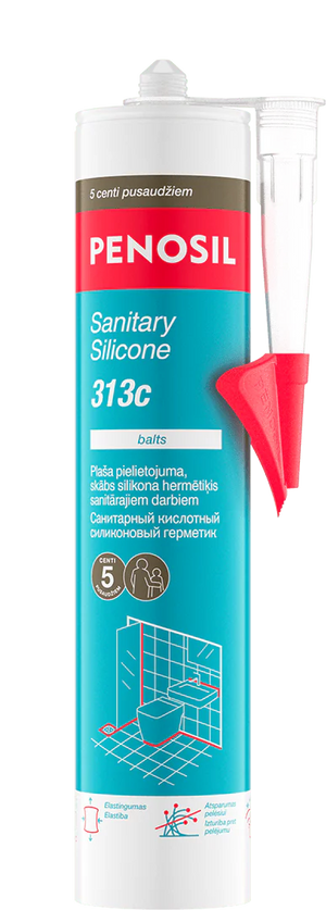 PENOSIL Sanitary Silicone 313 / 313c – Acid Cure Silicone Sealant 300 ml