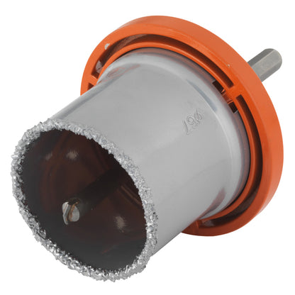 Wolfcraft Core Drill for Concrete, Coated with Tungsten Carbide, with Guide Plate and Centering Drill (d=67mm)