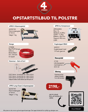 4PRO Upholstery Starter Set - 1 Standard & 1 Long-Front C-Staple Gun
