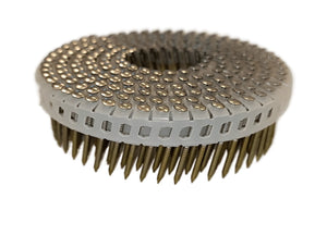 Coil nails 16° stainless steel, half-round head, ribbed