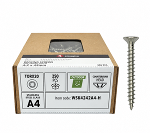 4PRO Stainless Steel Decking & Façade Screws 4.2 × 42 mm – A4, CE