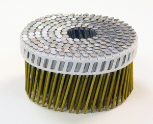 2.5x50mm Coil Nail Ring VGS 15° Flat Plastic - 1200 pcs