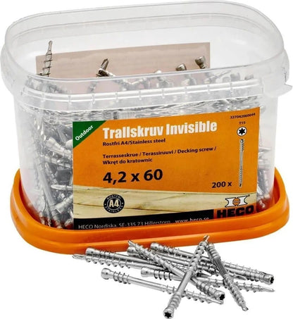 HECO Invisible - Terrace Screws (4.2 x 60 mm) (200 pcs.) A4