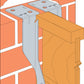 JHMI350/91 - Double Beam Holder for Wall (350 x 91 x 2 mm)