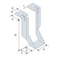 JHMI400/61 - Double Beam Holder for Wall (400 x 61 x 2 mm)