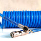 4PRO Polyurethane (PU) Coiled Air Hose with 1/4" Fittings – 10 Bar