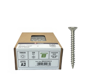 Stainless Steel Deck Screws 4.2 x 42mm (Deck Screws, Facade Screws TX20 Head, CE Certificate, A2, 250 pcs.)