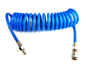 4PRO Polyurethane (PU) Coiled Air Hose with 1/4" Fittings – 10 Bar